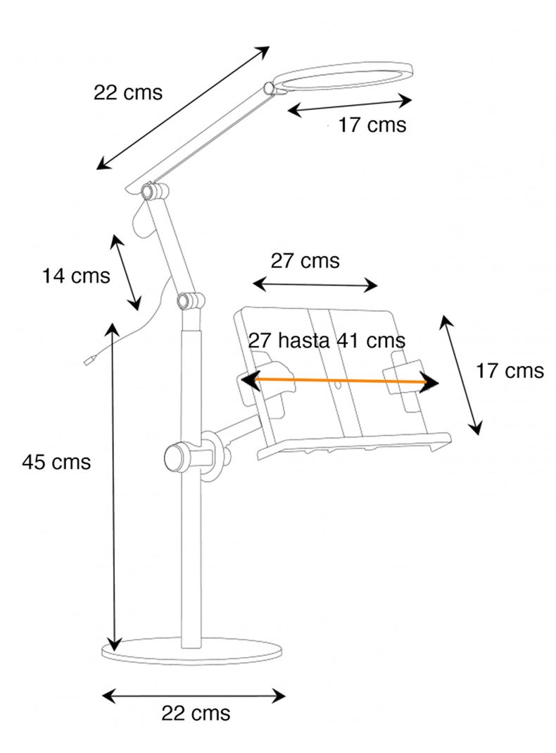 Lámpara de lectura led con soporte para leer libros y estudiar-5