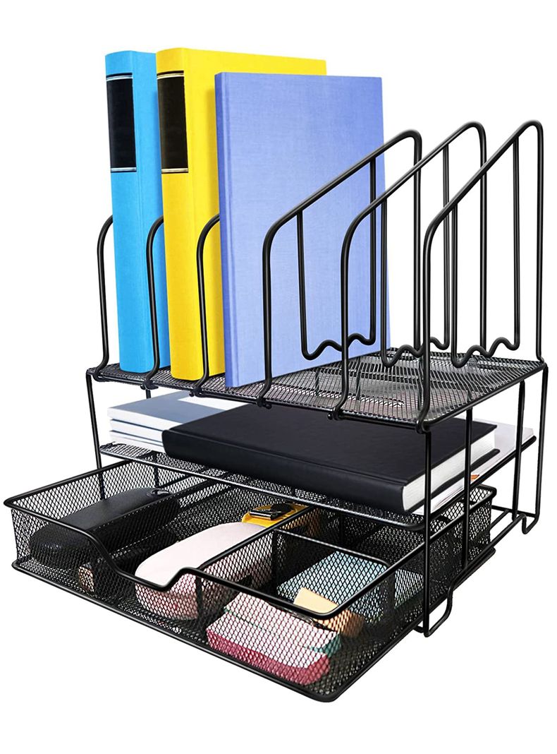 Organizador de escritorio oficina metálico cajón-0