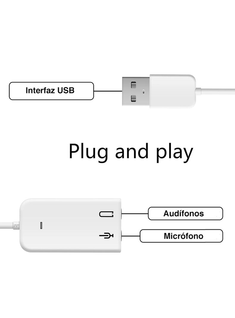Tarjeta de Sonido USB Interfaz audio USB-1
