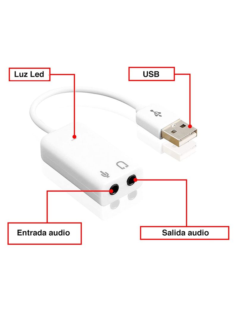 Tarjeta de Sonido USB Interfaz audio USB-3