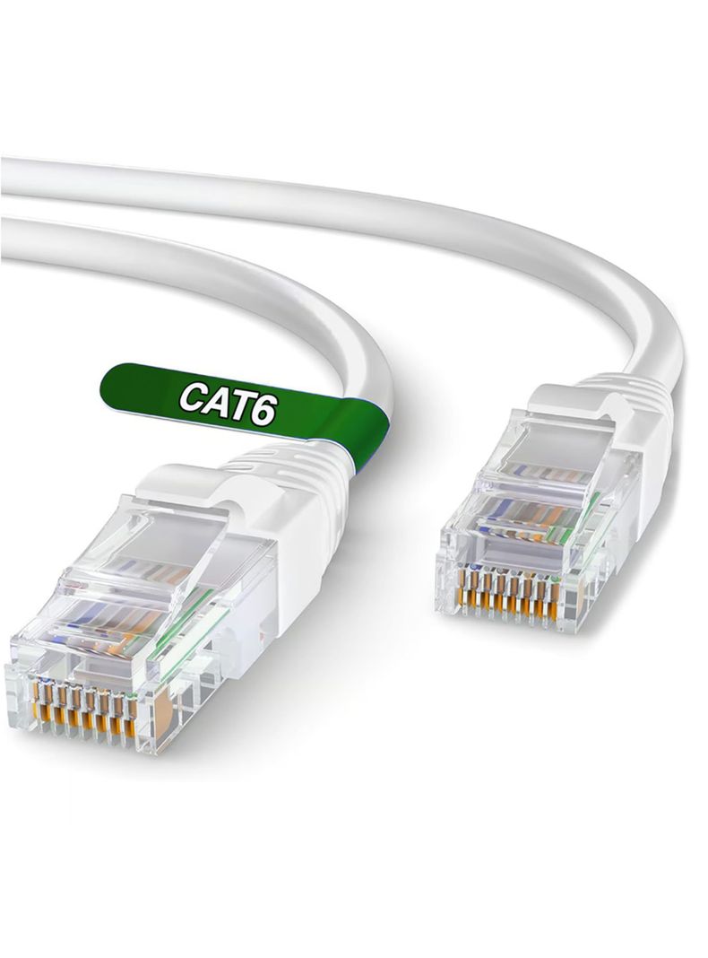 Cable de red cat 6 15 metros Rj45 Lan blanco-1