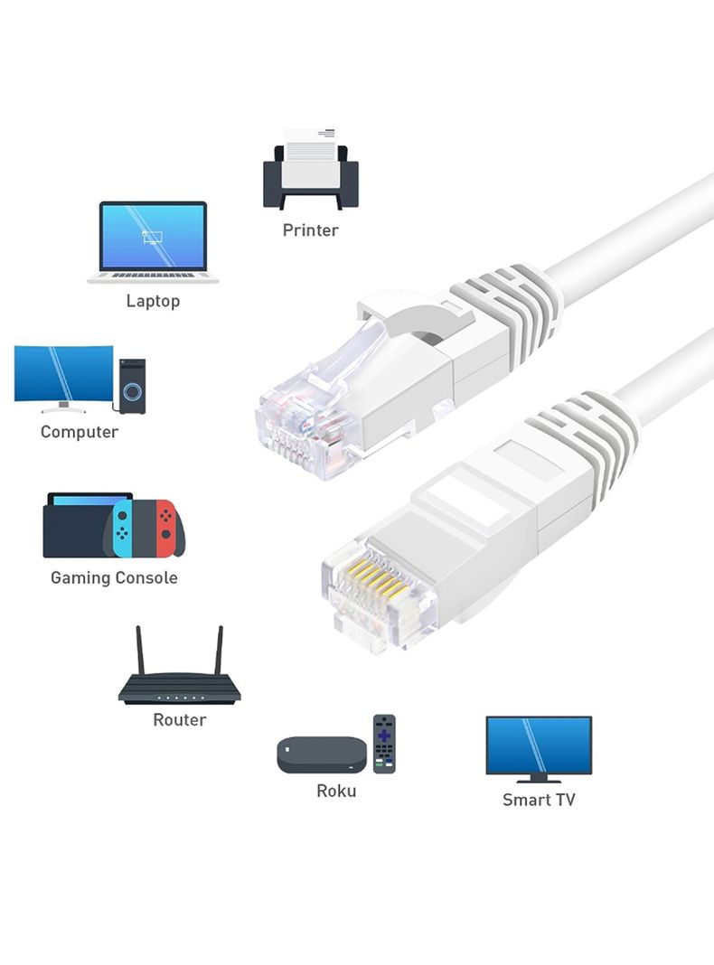 Cable de red cat 6 15 metros Rj45 Lan blanco-3