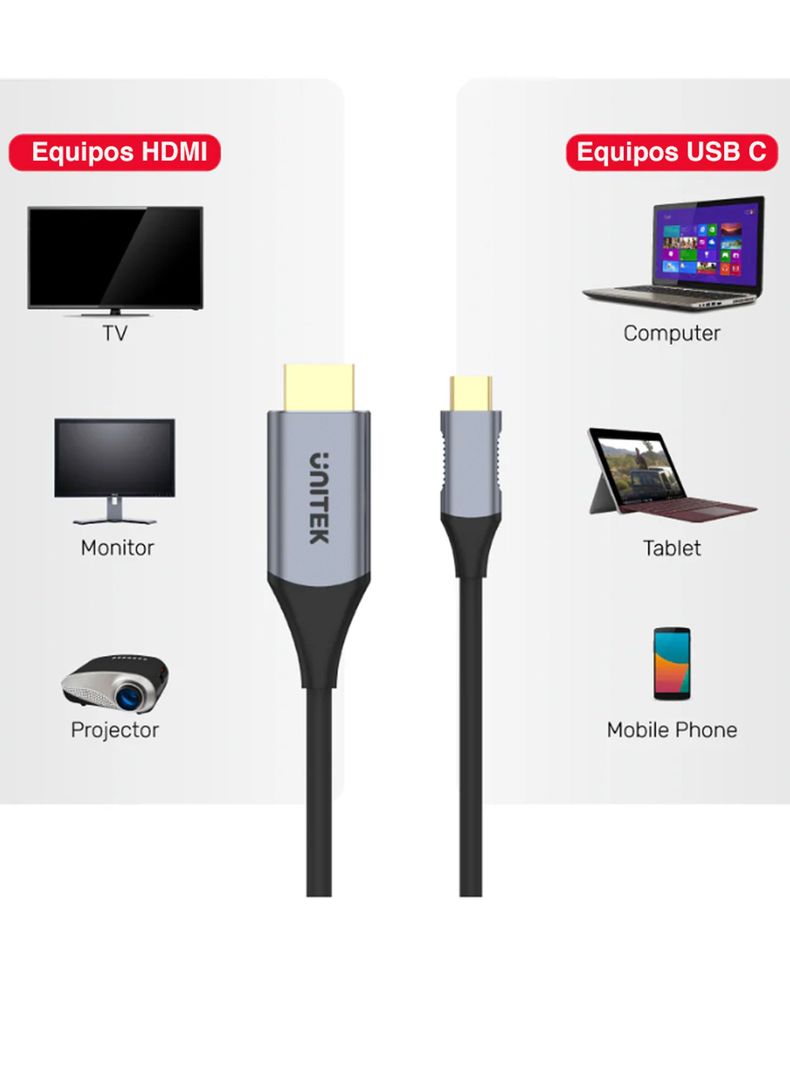 Cable USB C a HDMI 4K de 1.8 metros -2
