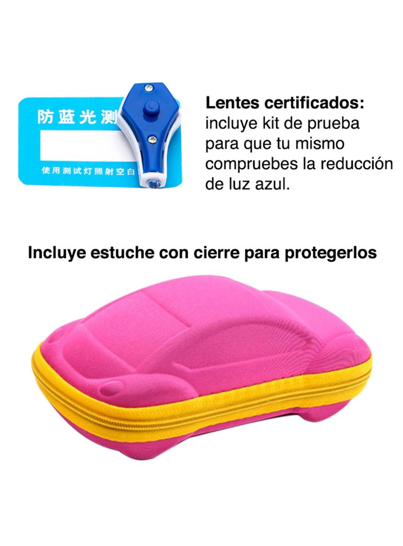 Lentes filtro luz azul niña rosado-4