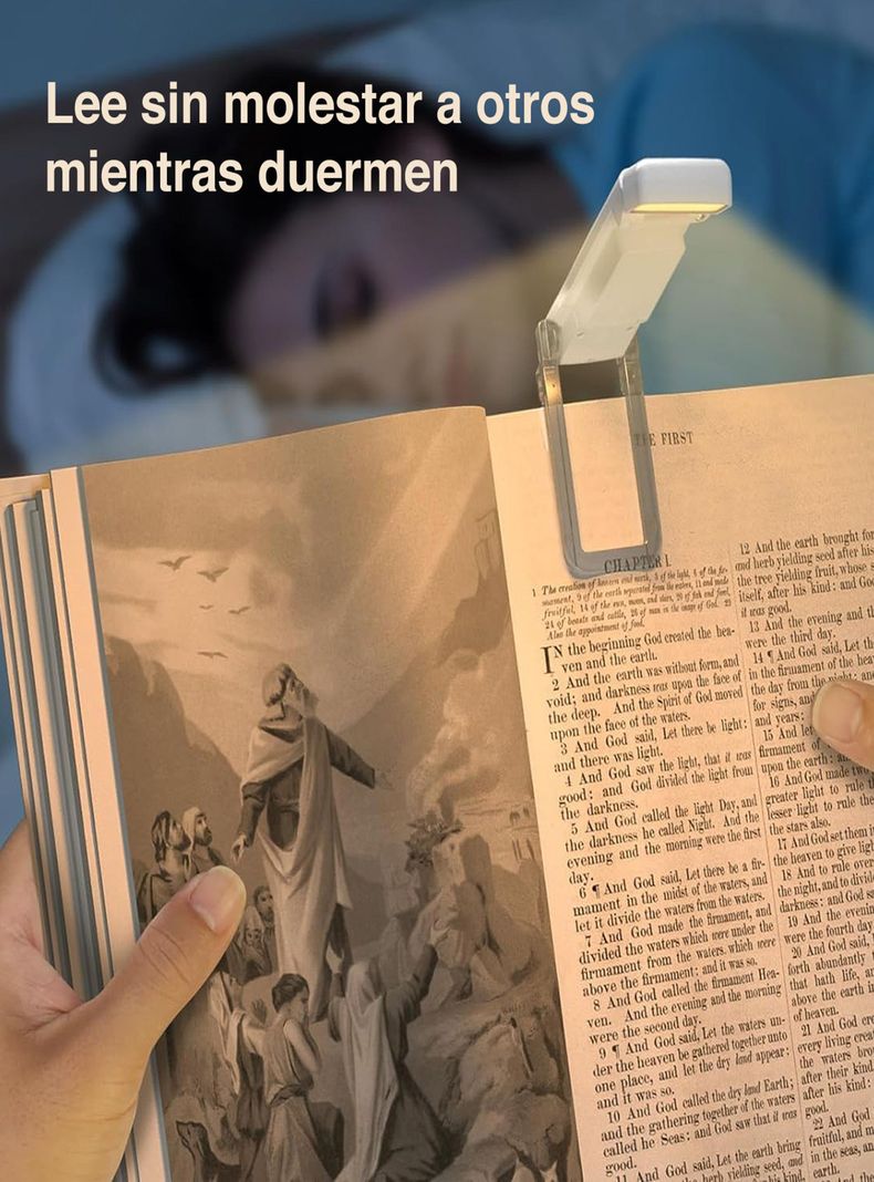 Luz lectura para leer libros cama noche ajustable-1
