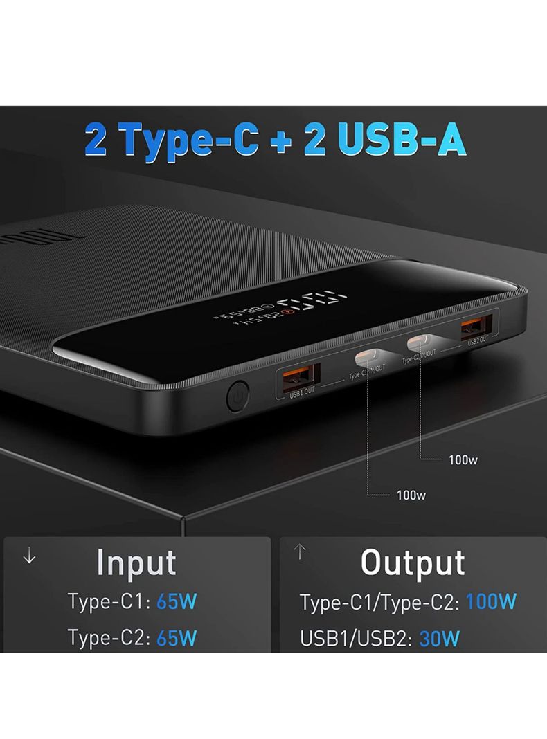 Batería Externa 100W USB C Notebook Mac y celular-4