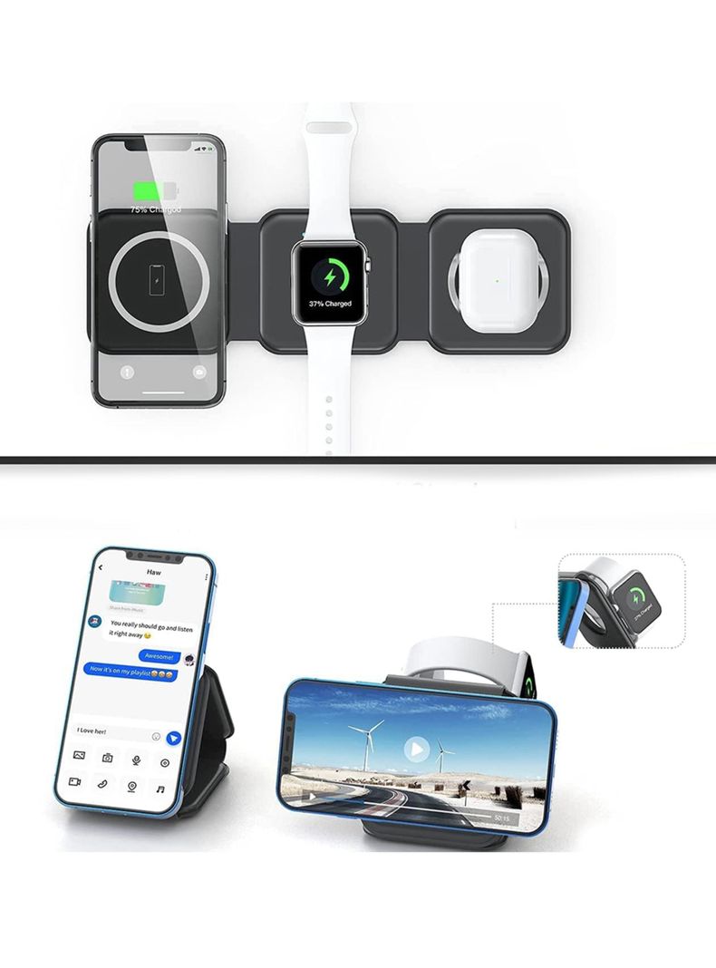 Cargador 3 en 1 para Apple Watch iPhone Airpods	-3