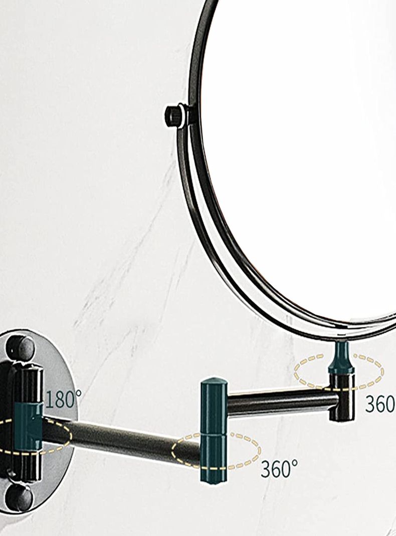 Espejo Maquillaje Baño Articulado Abatible Aumento Negro	-3