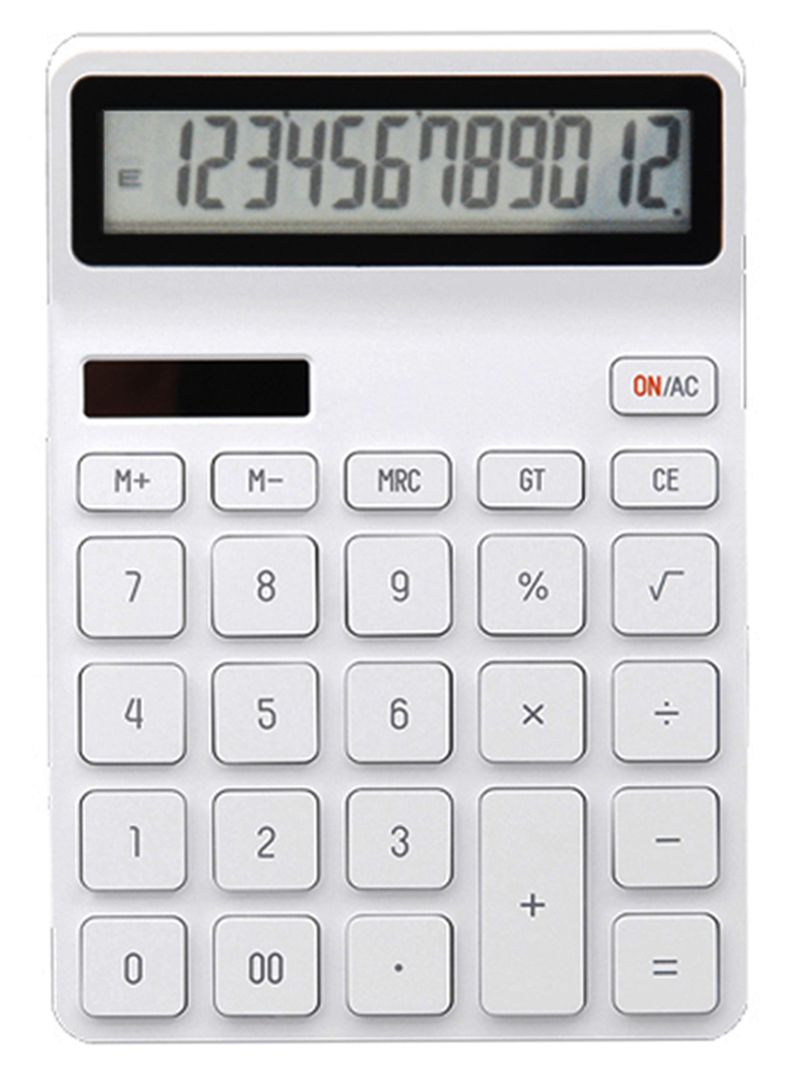 Calculadora blanca 12 digitos de escritorio-0