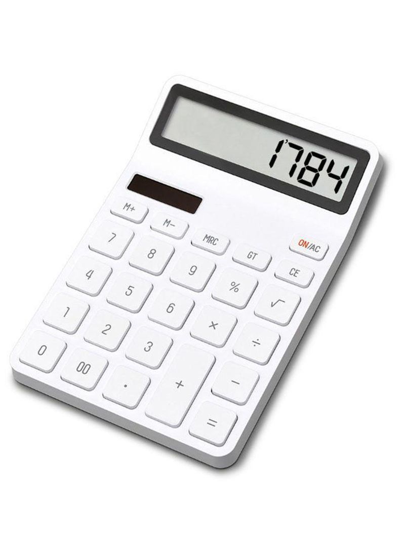 Calculadora blanca 12 digitos de escritorio-1