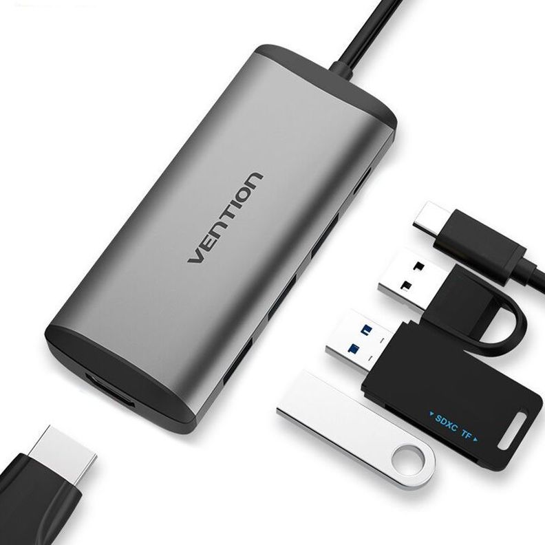 Adaptador Usb Tipo C Hub HDMI Mac Notebook Vention-0