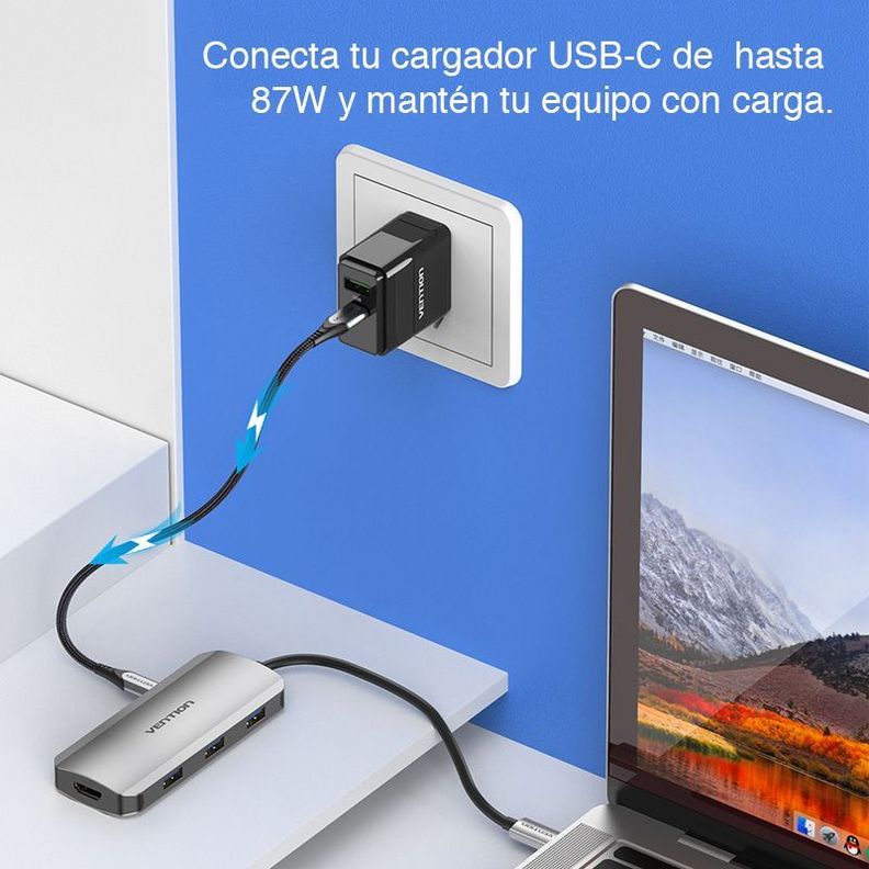 Adaptador Usb Tipo C Hub HDMI Mac Notebook Vention-4