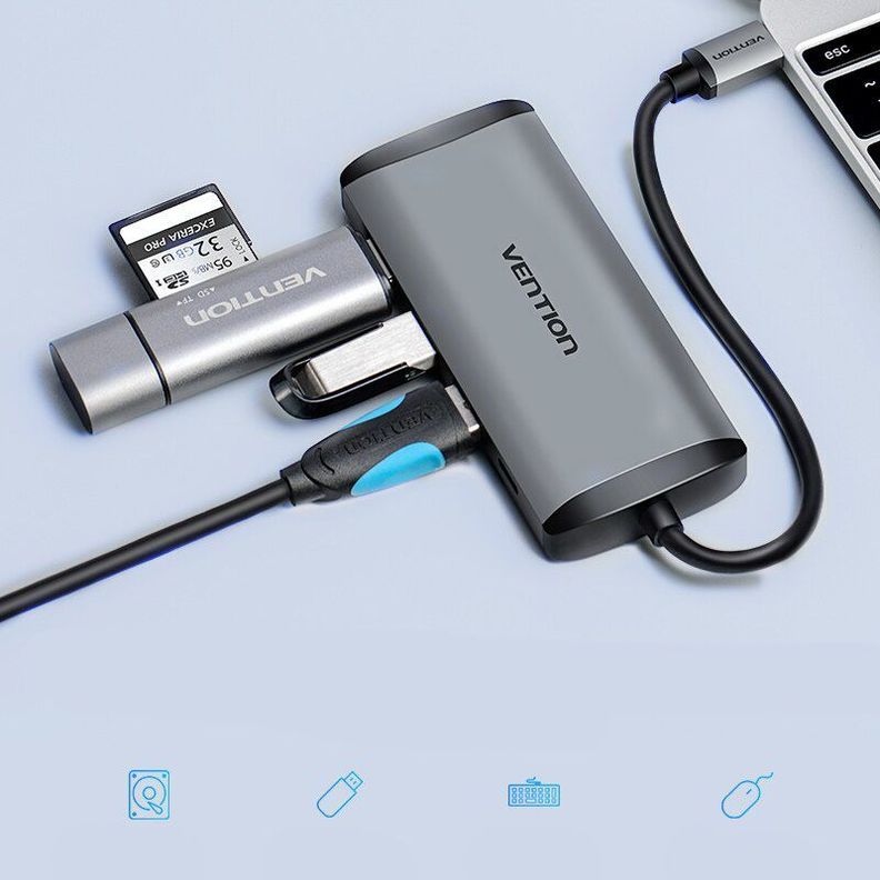 Adaptador Usb Tipo C Hub HDMI Mac Notebook Vention-1