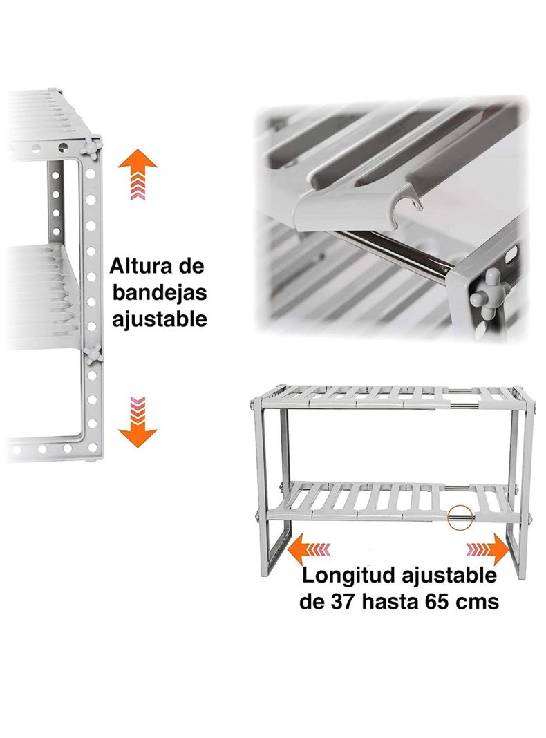 Organizador mueble cocina lavaplatos baño ajustable -2