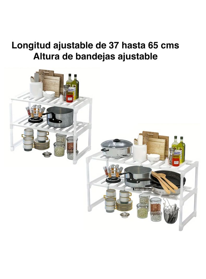 Organizador mueble cocina lavaplatos baño ajustable -3