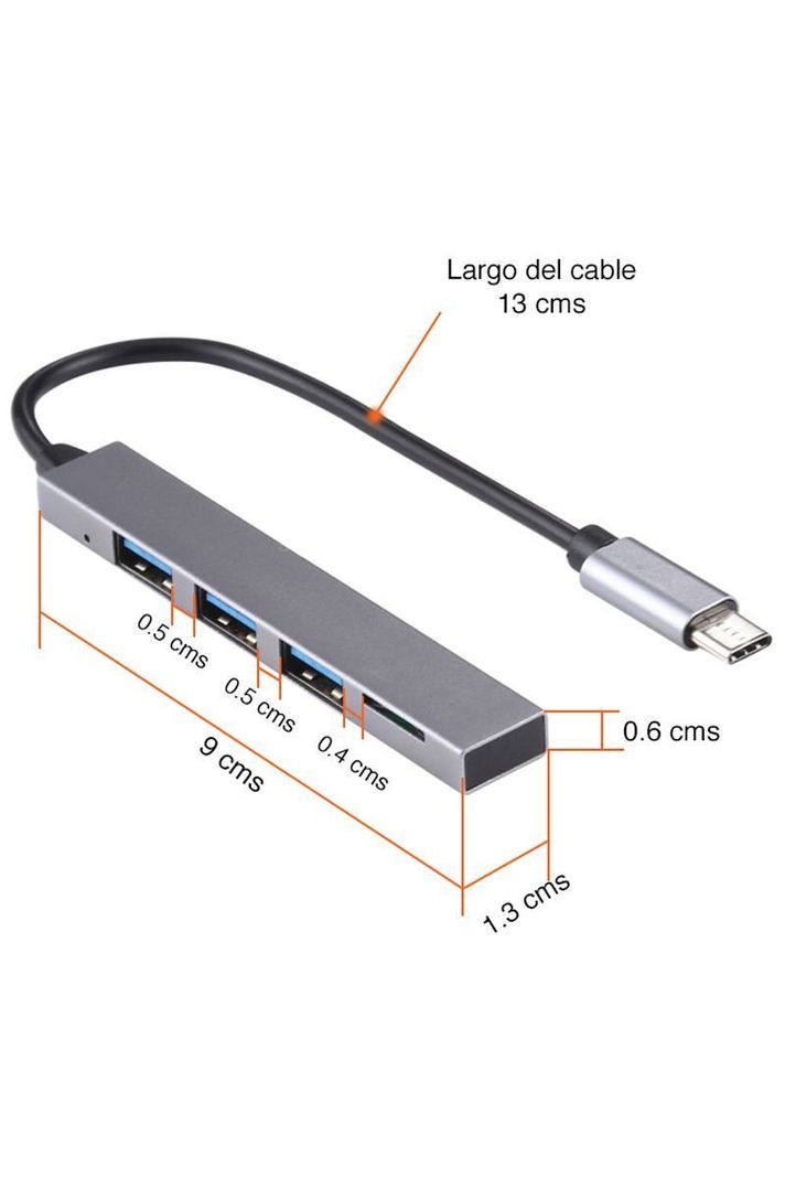 Hub USB C con 3 puertos USB 3.0 y lector SD-4