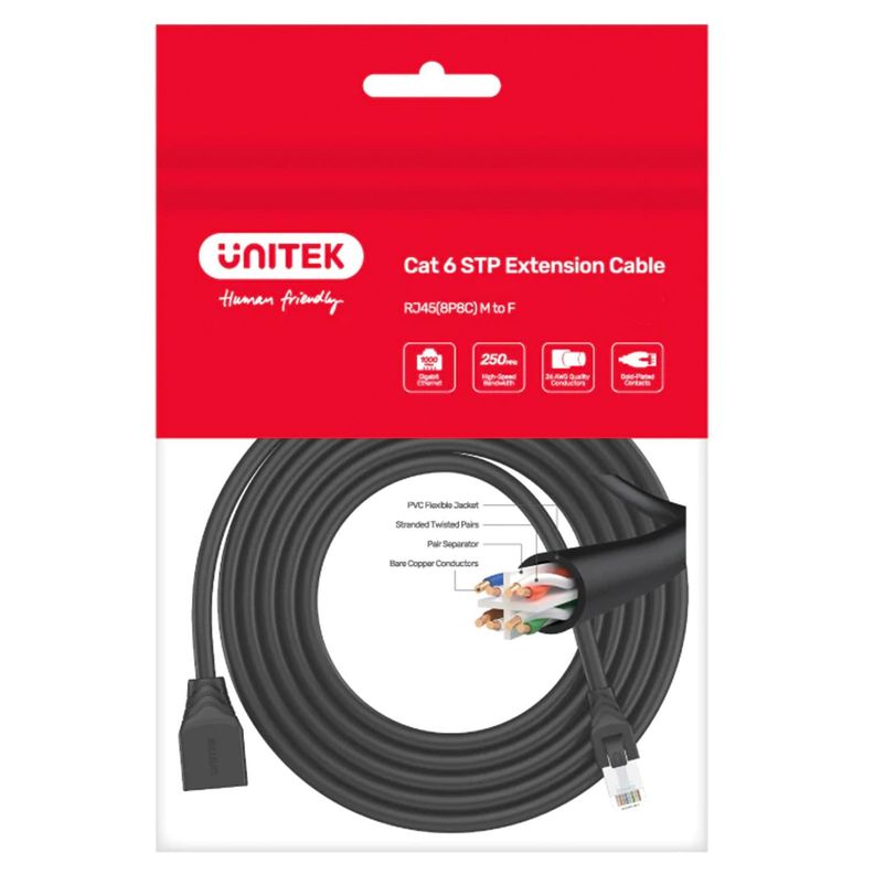 Extensor cable de red cat 6 macho hembra 1 metro-3