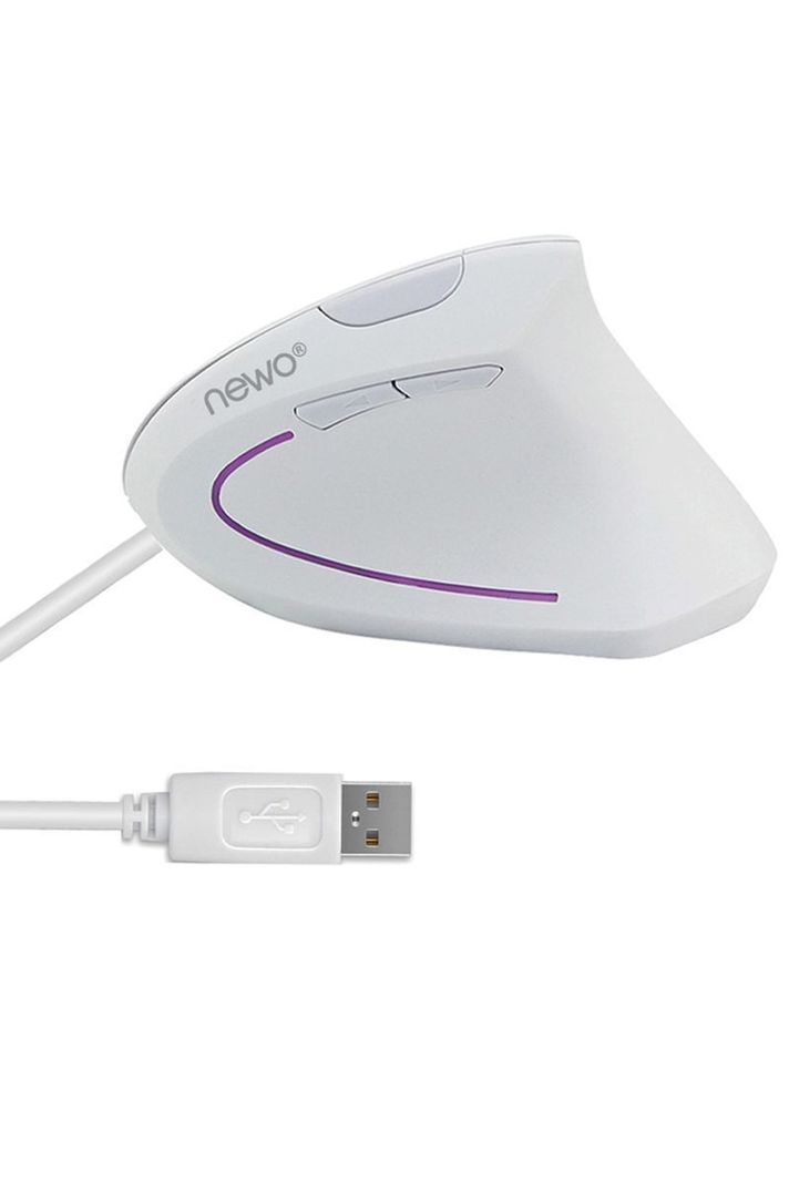 Mouse Vertical Ergonómico Cable USB Blanco-2