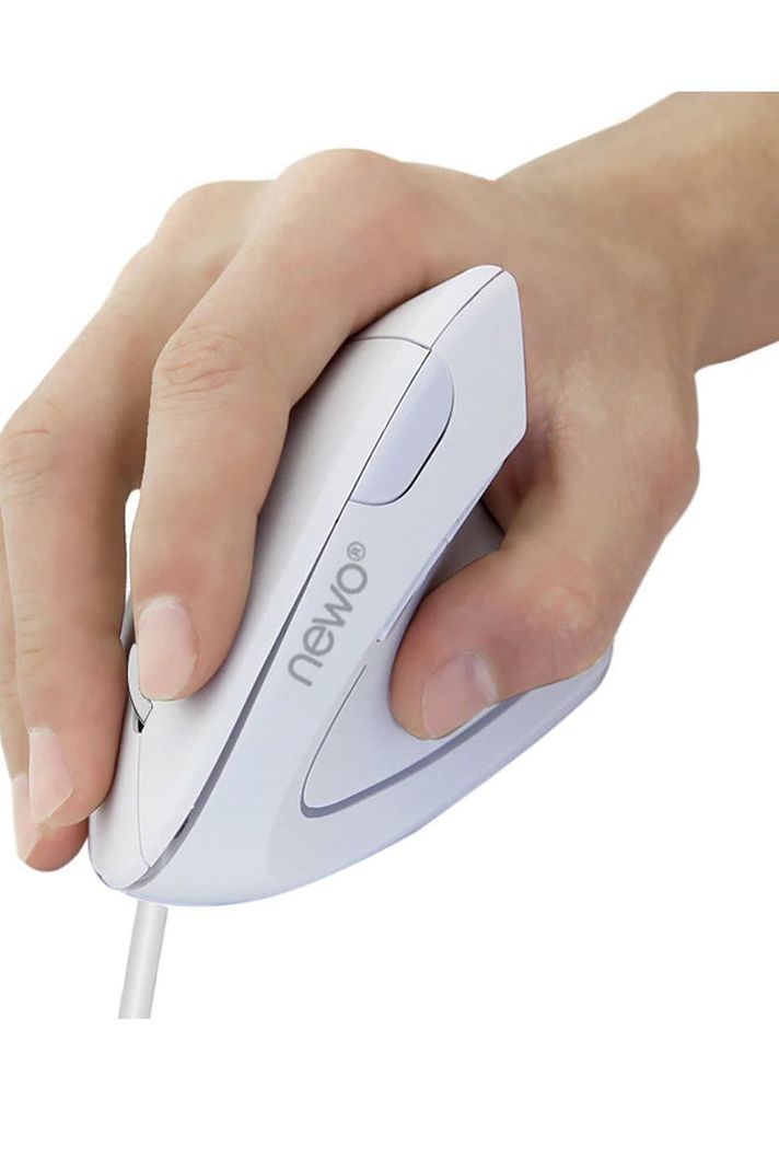 Mouse Vertical Ergonómico Cable USB Blanco-1