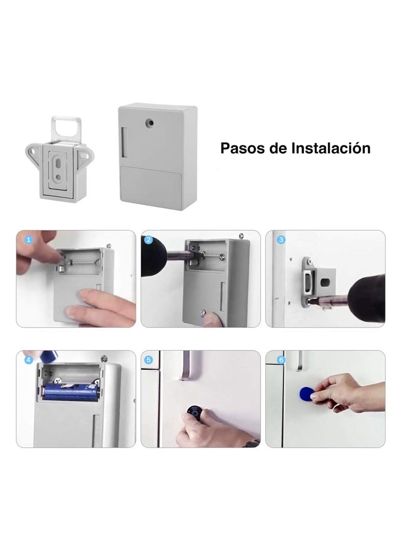 Cerradura inteligente cajón muebles RFID invisible-2