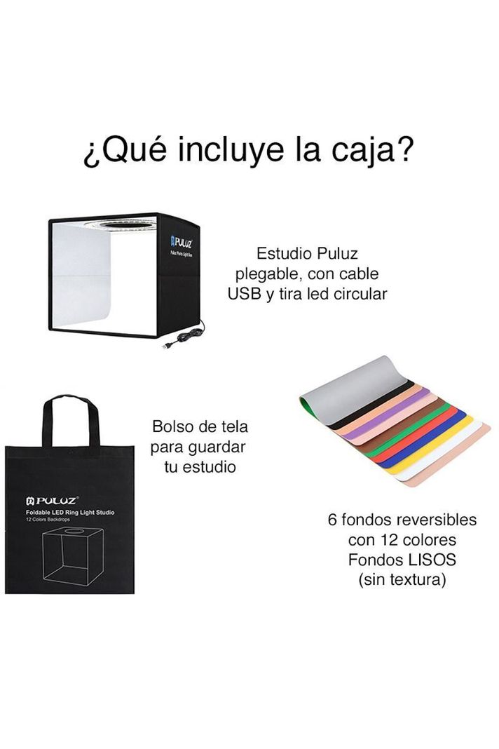 Estudio fotográfico portátil con control de luz 24 cms-4