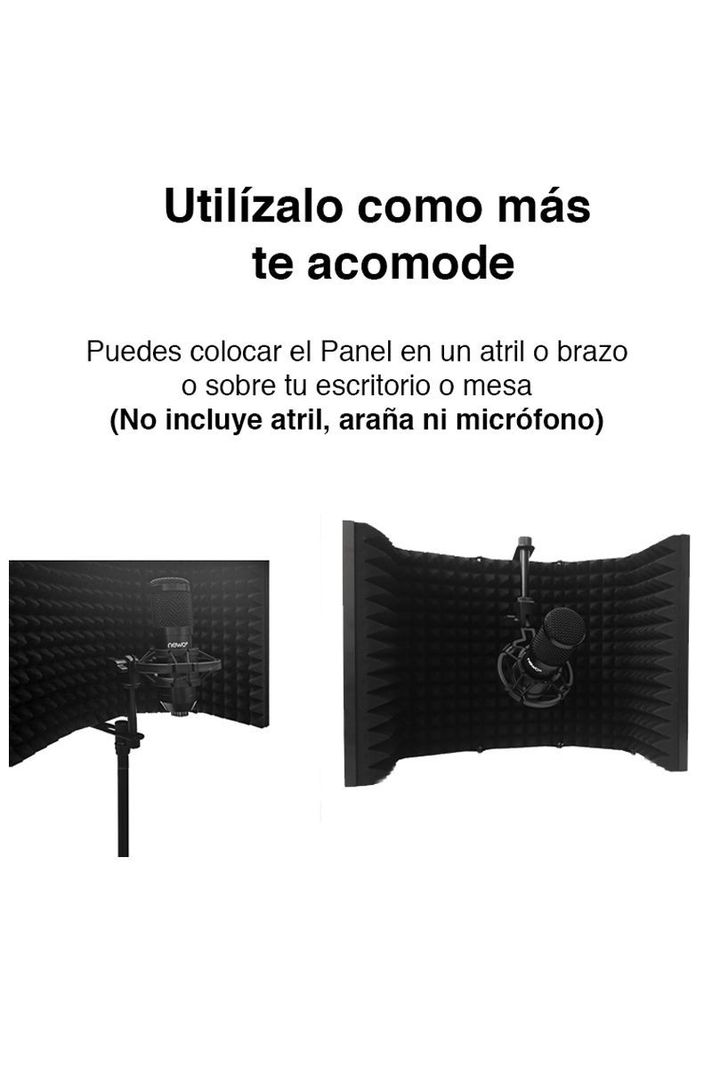 Panel acústico aislamiento Micrófono 5 paneles Metal-2