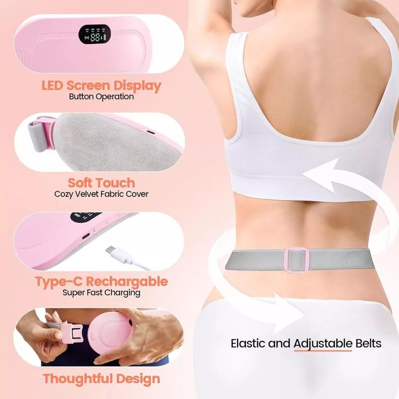 Masajeador - Almohadilla Térmica Portátil Recargable Cólicos Menstruales -2