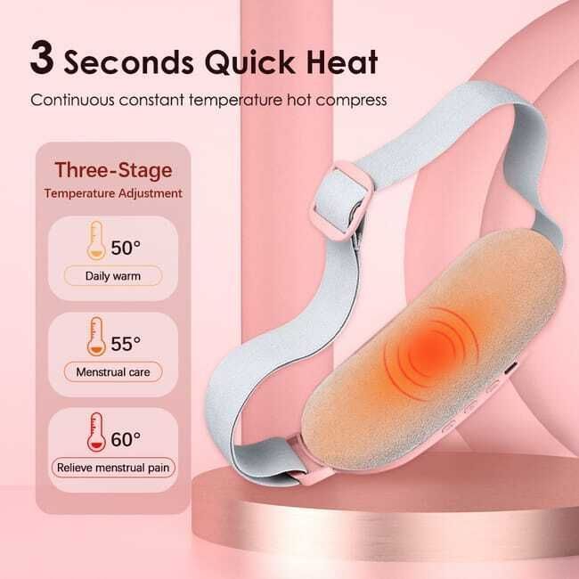 Masajeador - Almohadilla Térmica Portátil Recargable Cólicos Menstruales -3