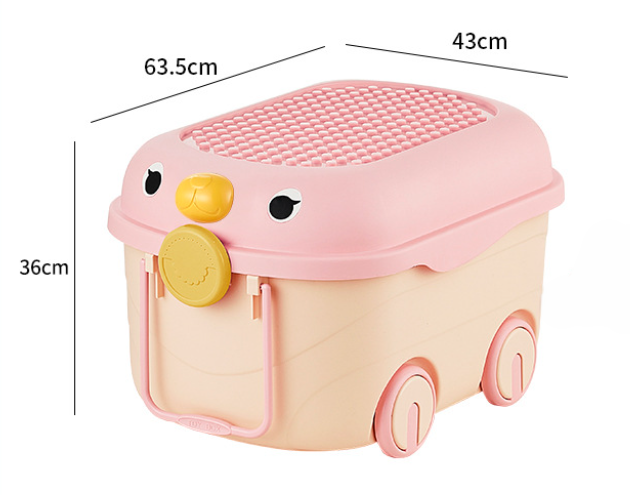 Baúl de Juguetes Infantil | Organizador con Ruedas | Diseño de Pajarito-3