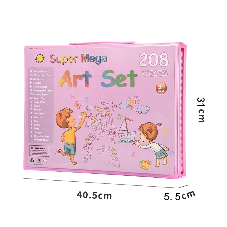 Set de Arte Infantil 208 Piezas con Maletín y Atril– Ideal para Niños y Niñas desde 3 Años -1
