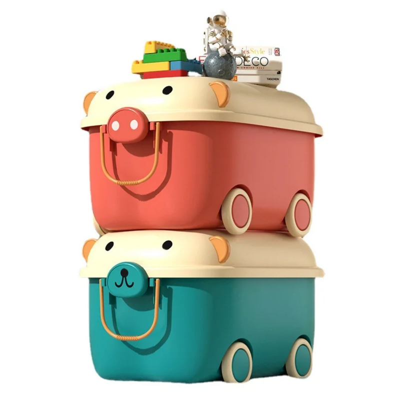 Caja Organizadora Infantil | Juguetero con Ruedas | Diseño de Oso-2