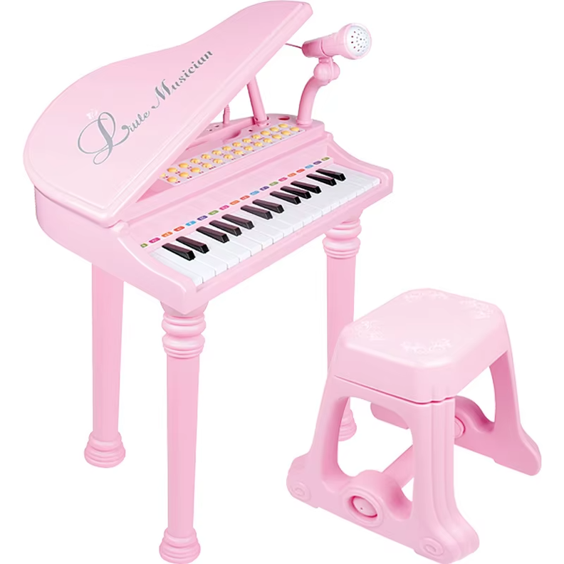 Piano Infantil Con Micrófono Y Banqueta-0