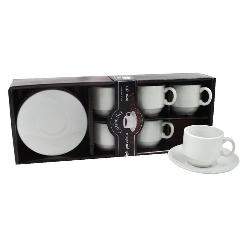 Set 6 Tazas Café Te Cerámica Venecia Blanca-0
