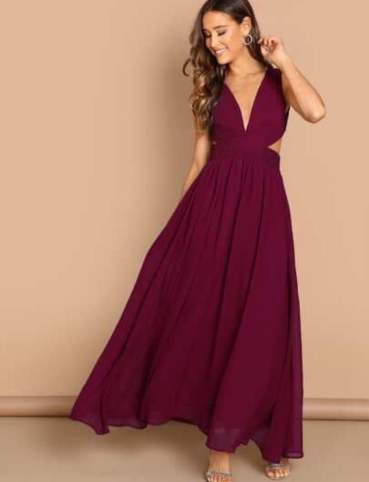 Vestido Maxi Largo Valentina Burdeo-0