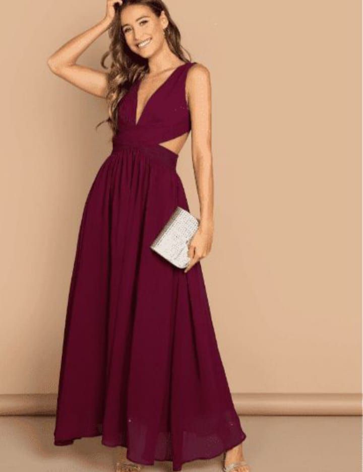 Vestido Maxi Largo Valentina Burdeo-2