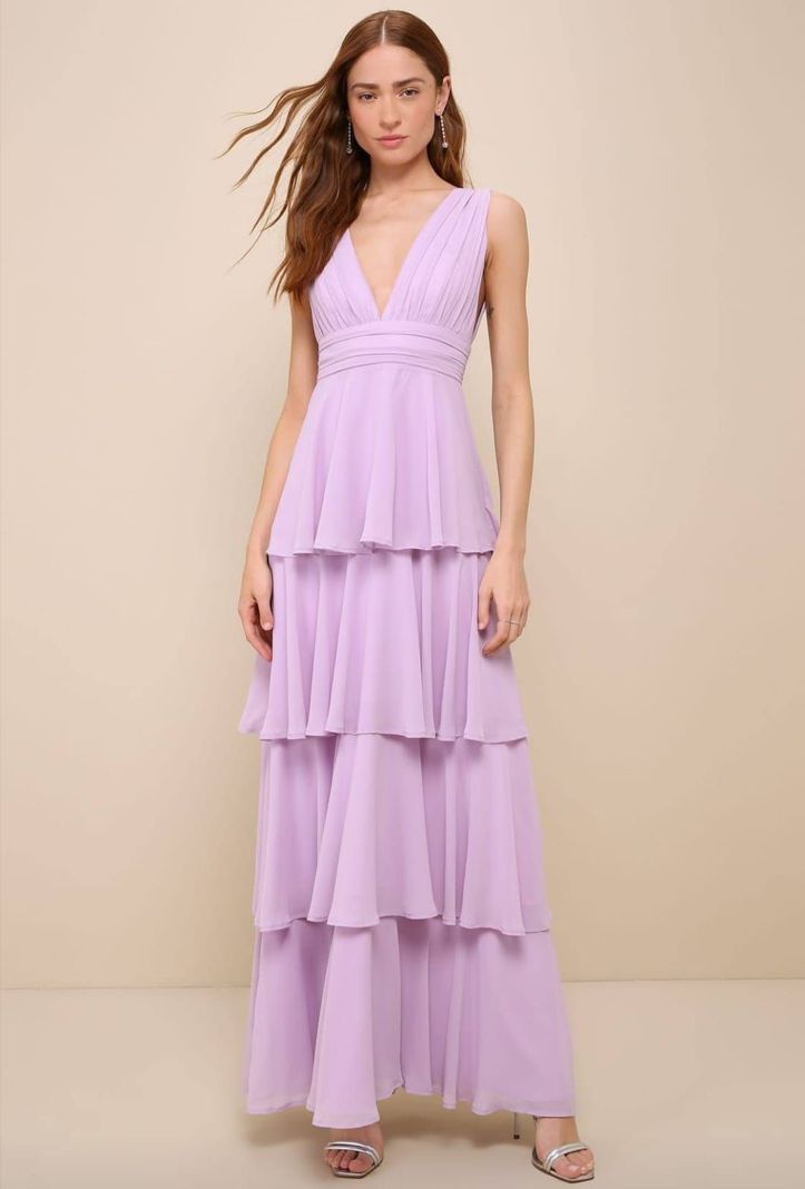 Maxi Vestidos Selena Morado Pastel-0