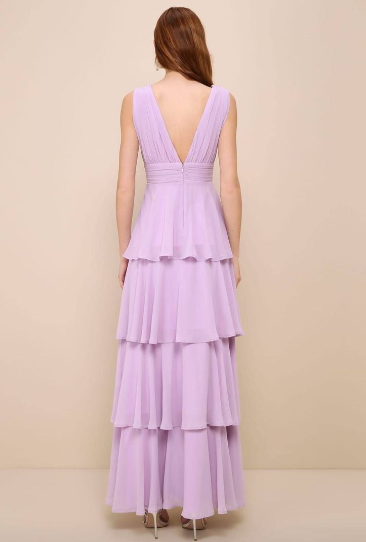 Maxi Vestidos Selena Morado Pastel-1