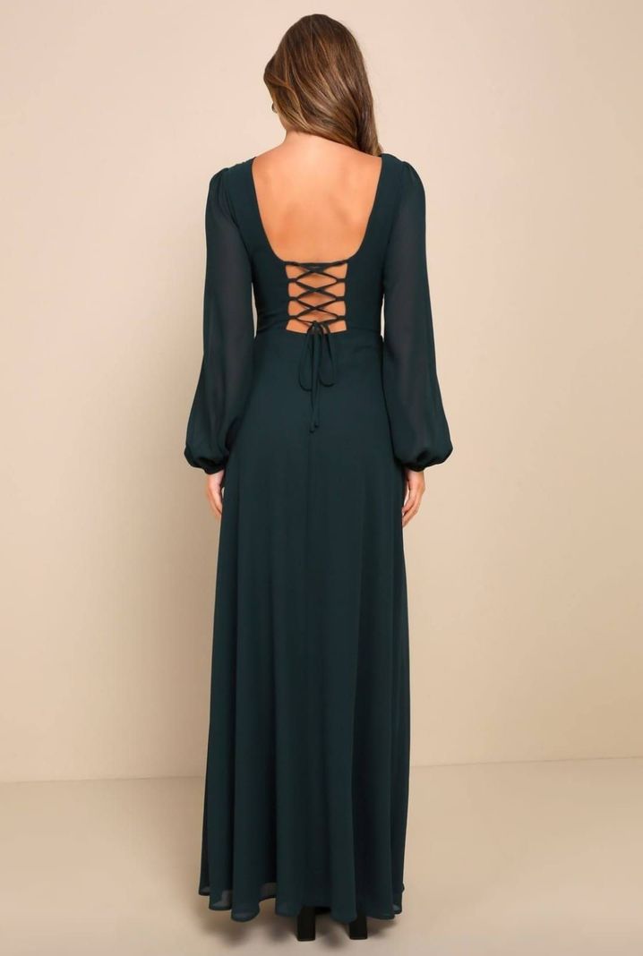 Maxi Vestido Francesca Color Verde Petróleo-2