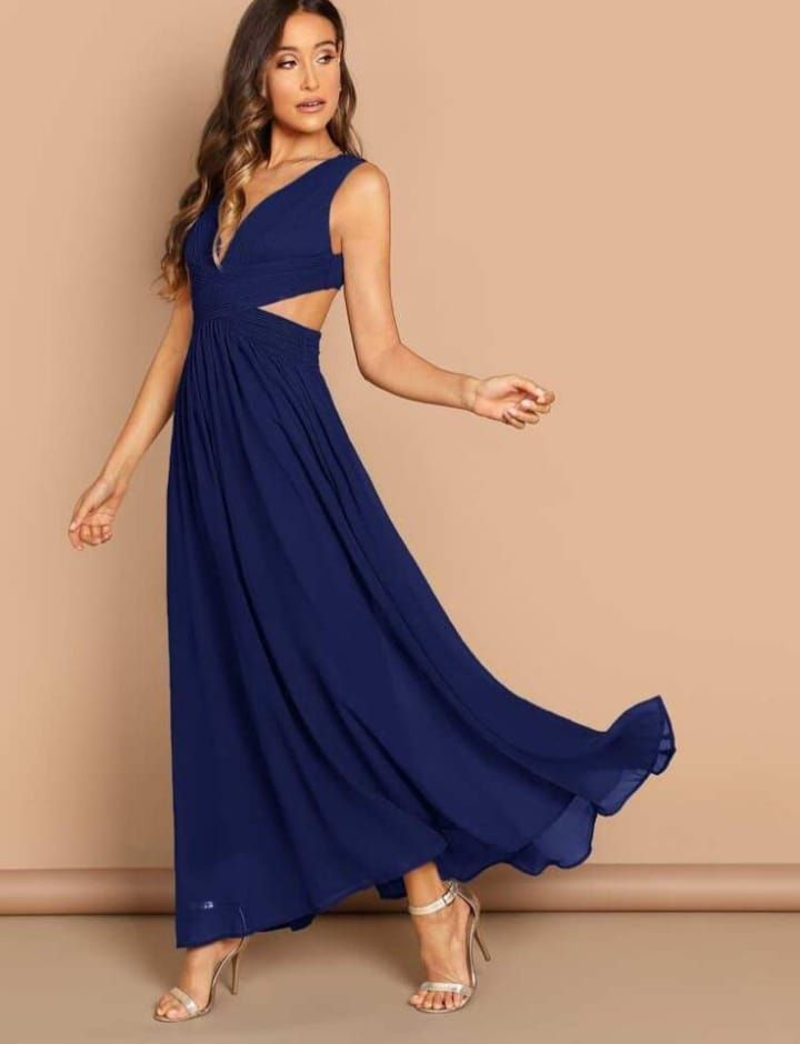 Maxi Vestido Valentina Color Azul-1