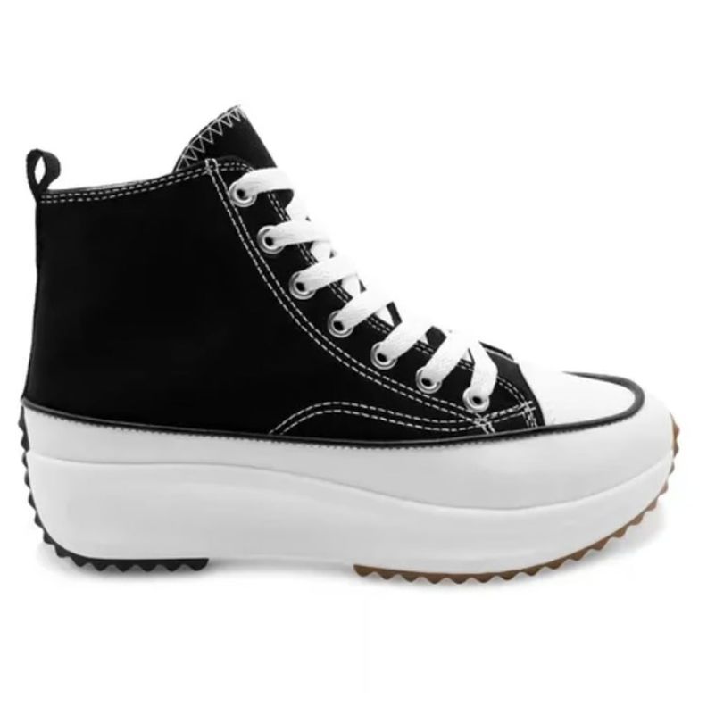 Zapatillas Mujer Urbanas Lona Plataforma Run Caña Alta-1