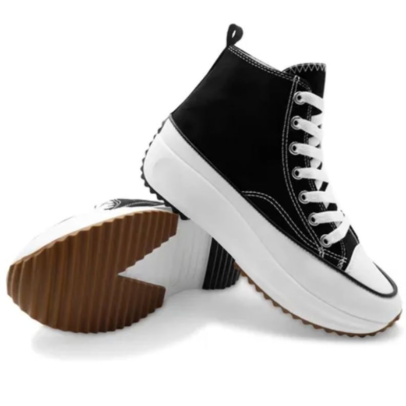 Zapatillas Mujer Urbanas Lona Plataforma Run Caña Alta-3