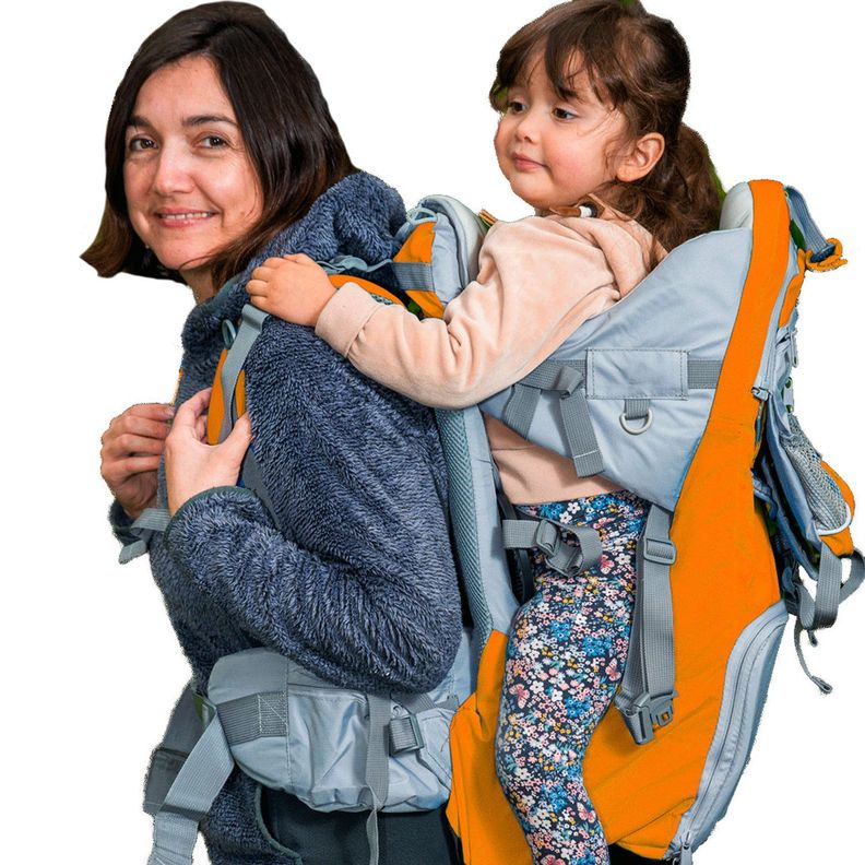 Mochila De Trekking Porta Bebé Naranja-2