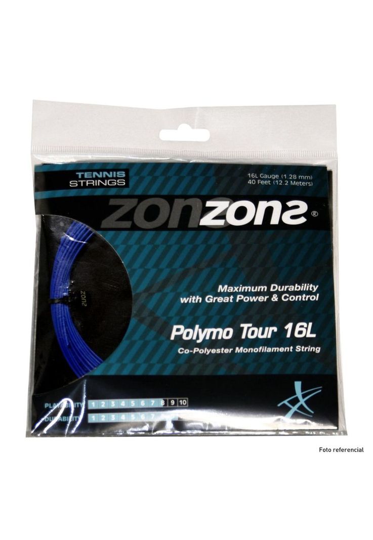 Set Cuerda Tenis Zons Polymo Tour 1.28 / 16L Azul Oscuro-0