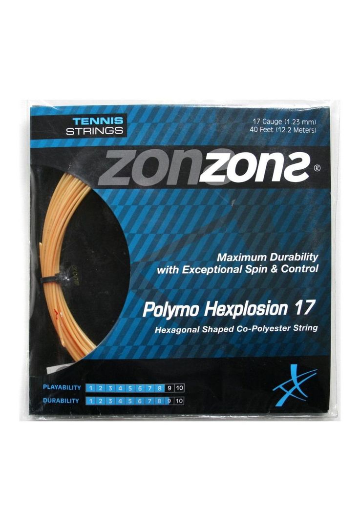Set Cuerda Tenis Zons Polymo Hexplosion 1.23 Oro Amarillo Indio