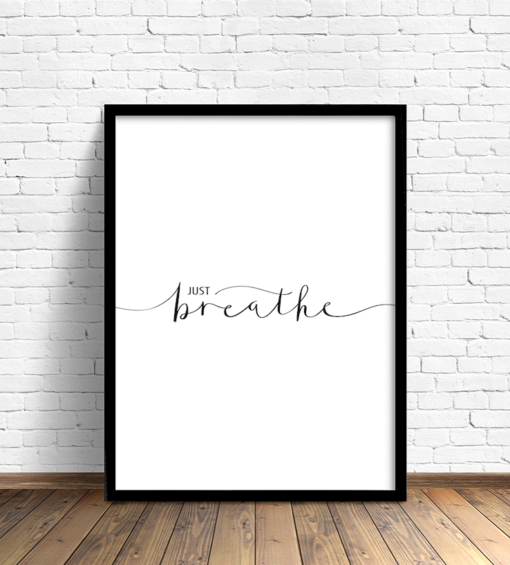 Cuadro Just Breathe  40x50 cm Marco Negro-0