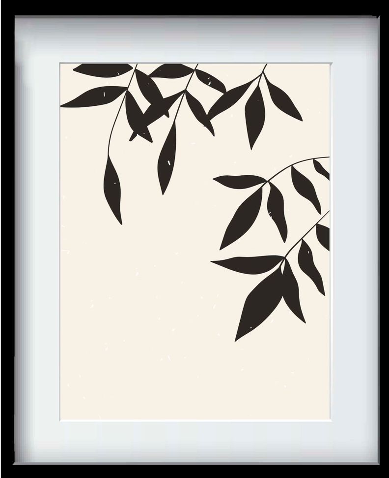 Set 3 Cuadros Xilografías Minimal 40x50 Marco Negro-1