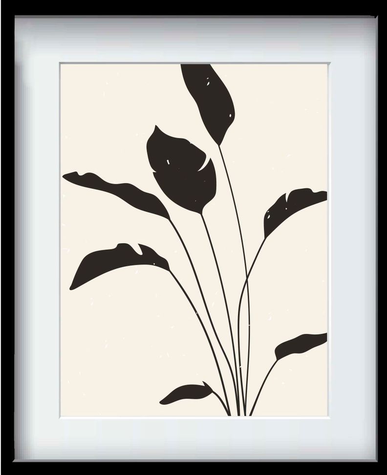 Set 3 Cuadros Xilografías Minimal 40x50 Marco Negro-2