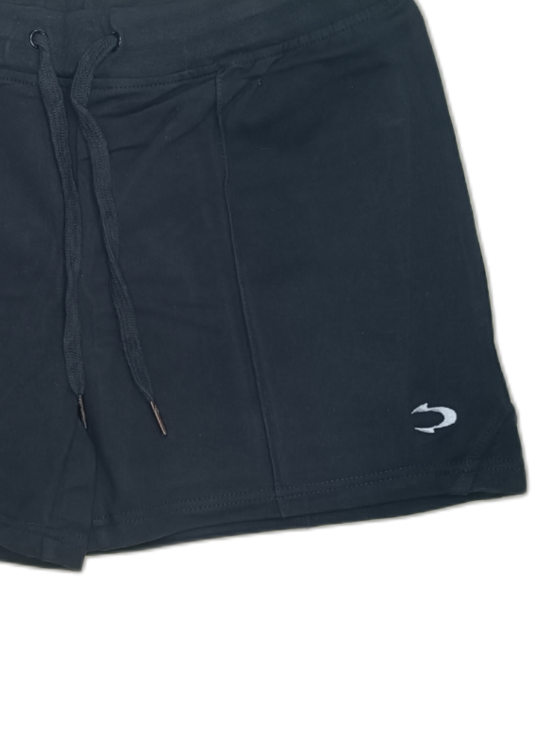 Short Calza Deportiva Algodón Negro Fresnada-1