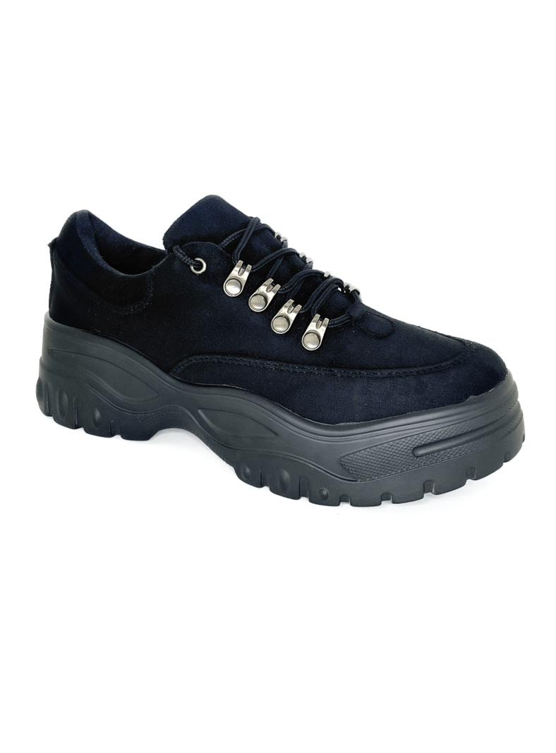 zapatilla negra mujer Microfibra-1
