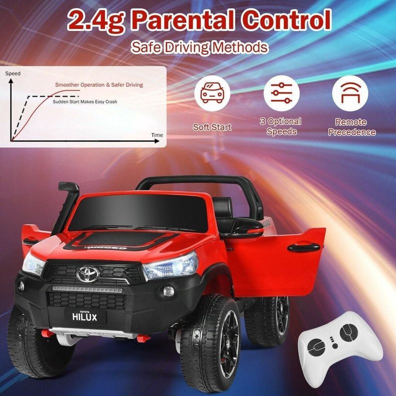 Auto Toyota Hilux Rugged X 12V Red Pintura Real-4